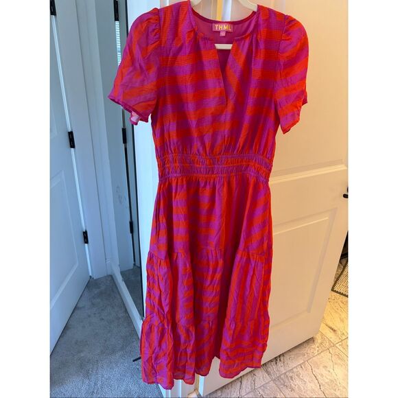NWOT THML Melanie Striped Midi Dress, Sm $108 - Picture 2 of 8